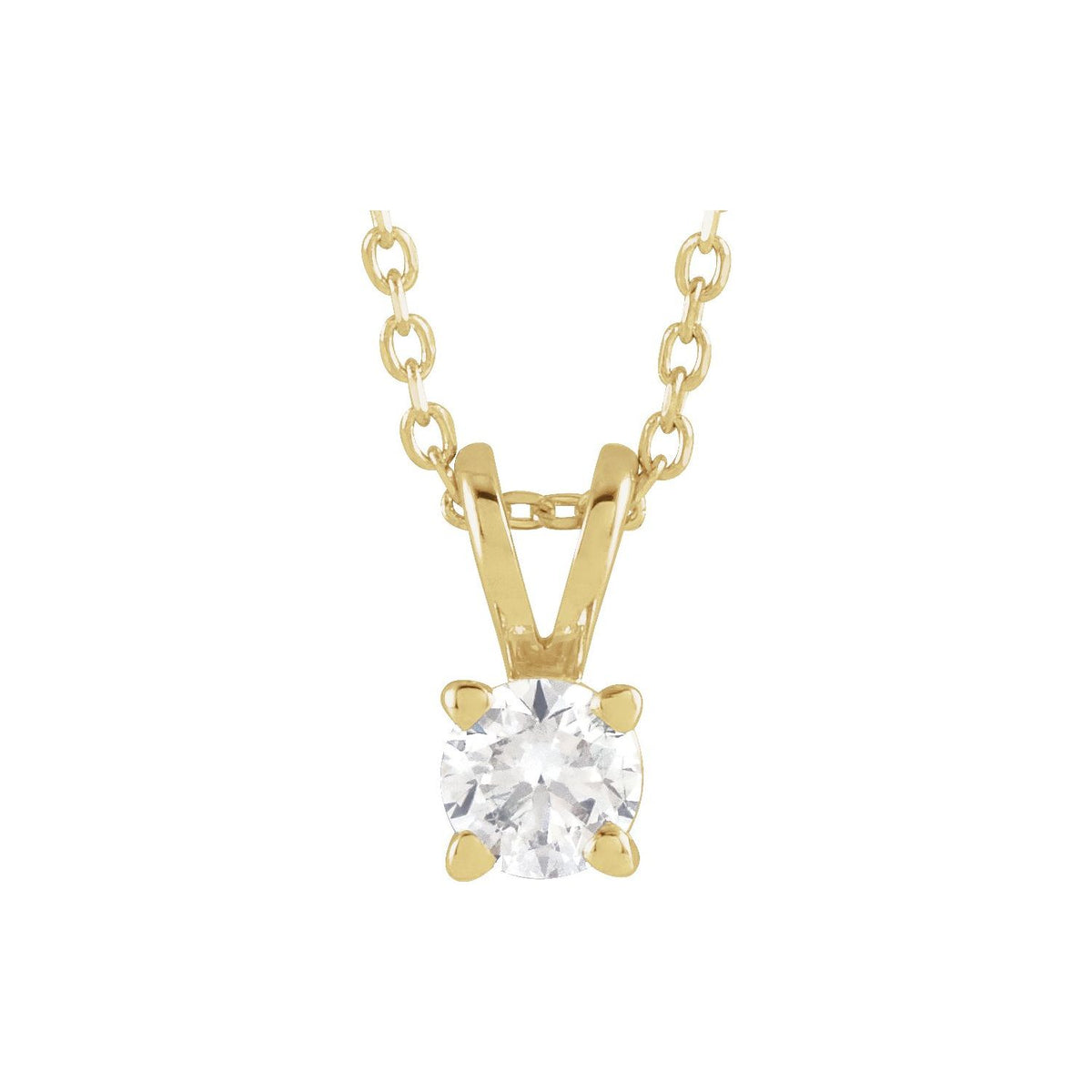 Solitaire Necklace · 4.25–7.5 ct — 14K Yellow Gold