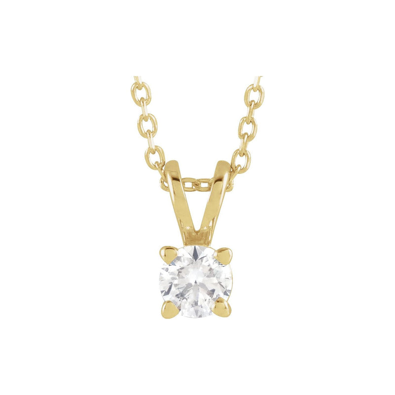 Solitaire Necklace · 4.25–7.5 ct — 14K Yellow Gold