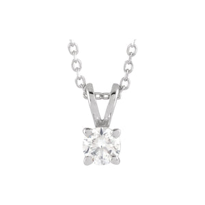 Solitaire Necklace · 4.25–7.5 ct — 14K White Gold