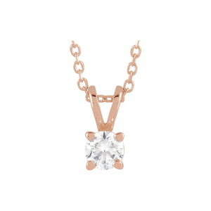 Solitaire Necklace · 4.25–7.5 ct — 14K Rose Gold