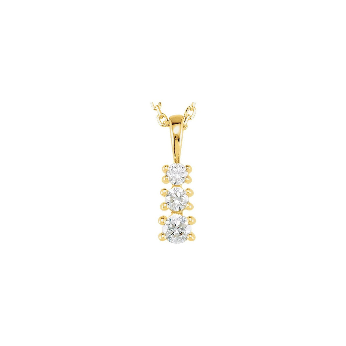 Graduated Necklace · 2.82–3.9 ct — 14K Yellow Gold