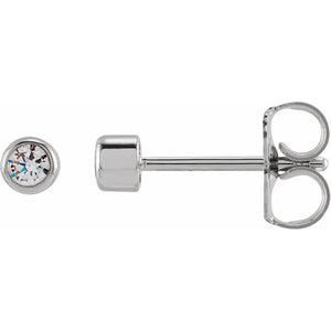 Round Bezel-Set Stud Earrings · 0.17–0.5 ct — 14K White Gold