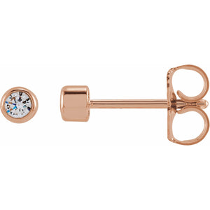 Round Bezel-Set Stud Earrings · 0.17–0.5 ct — 14K Rose Gold