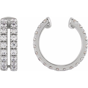 Negative Space Ear Cuff · 0.5 ct — 14K White Gold