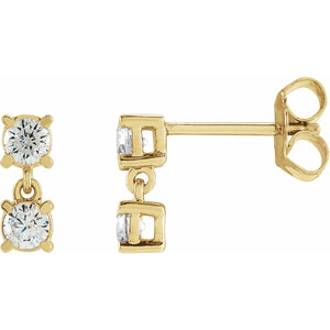 Lab-Grown Diamond Two-Stone Earrings · 0.5 ct — 14K Yellow Gold