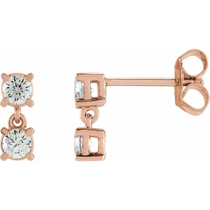 Lab-Grown Diamond Two-Stone Earrings · 0.5 ct — 14K Rose Gold
