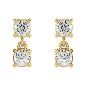 Lab-Grown Diamond Two-Stone Earrings · 0.5 ct — 14K Yellow Gold view 2