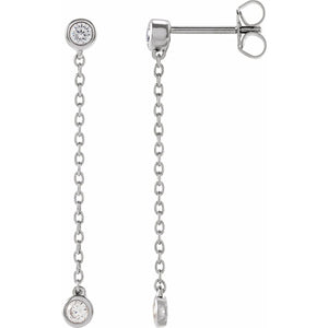Lab-Grown Diamond Chain Earrings · 0.25 ct — 14K White Gold
