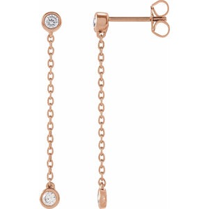 Lab-Grown Diamond Chain Earrings · 0.25 ct — 14K Rose Gold