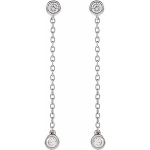 Lab-Grown Diamond Chain Earrings · 0.25 ct — 14K White Gold view 2