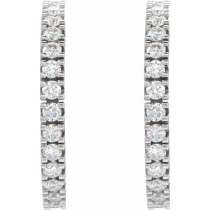 Accented Hoop Earrings · 0.5–2.2 ct — 14K White Gold view 2