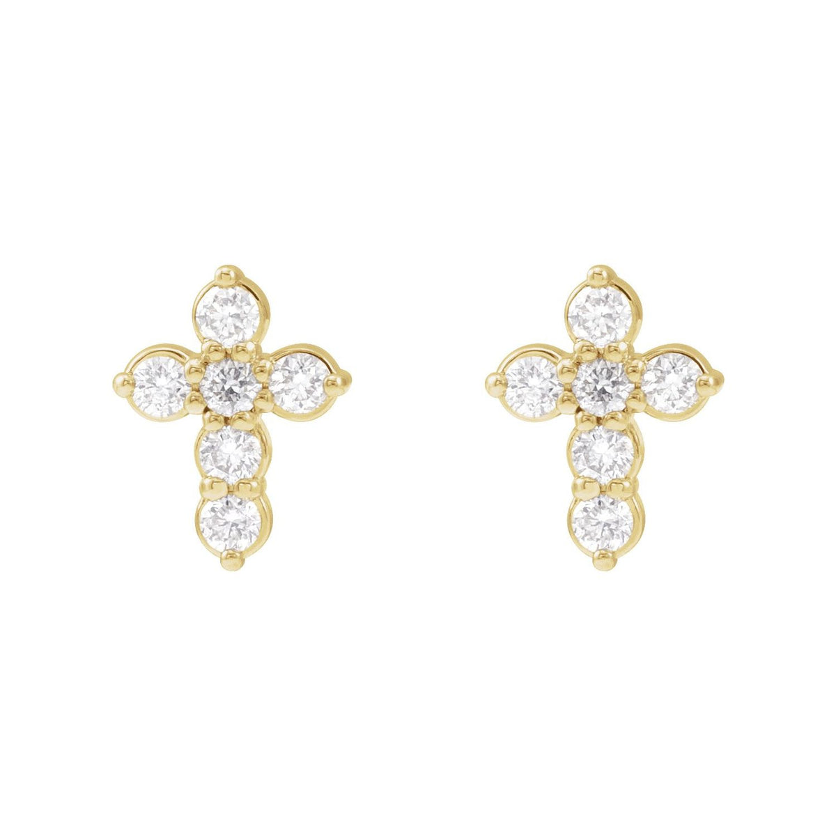 Cross Earrings · 0.17–0.75 ct — 14K Yellow Gold view 2