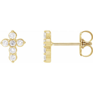 Cross Earrings · 0.17–0.75 ct — 14K Yellow Gold