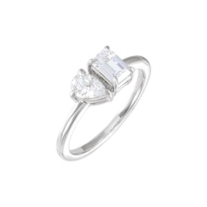 Lab-Grown Diamond Two-Stone Ring · 1 ct — 14K White Gold