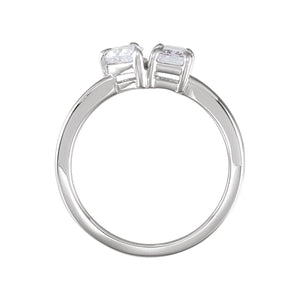 Lab-Grown Diamond Two-Stone Ring · 1 ct — 14K White Gold view 2