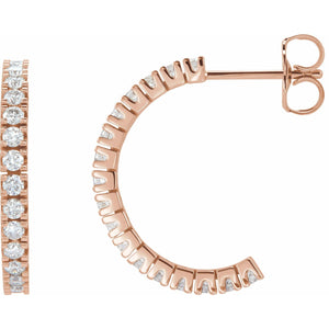 Accented Hoop Earrings · 0.5–2.2 ct — 14K Rose Gold
