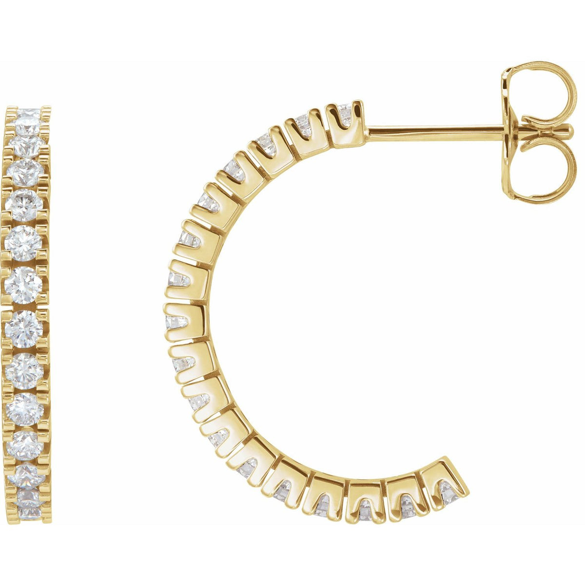 Accented Hoop Earrings · 0.5–2.2 ct — 14K Yellow Gold