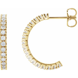 Accented Hoop Earrings · 0.5–2.2 ct — 14K Yellow Gold