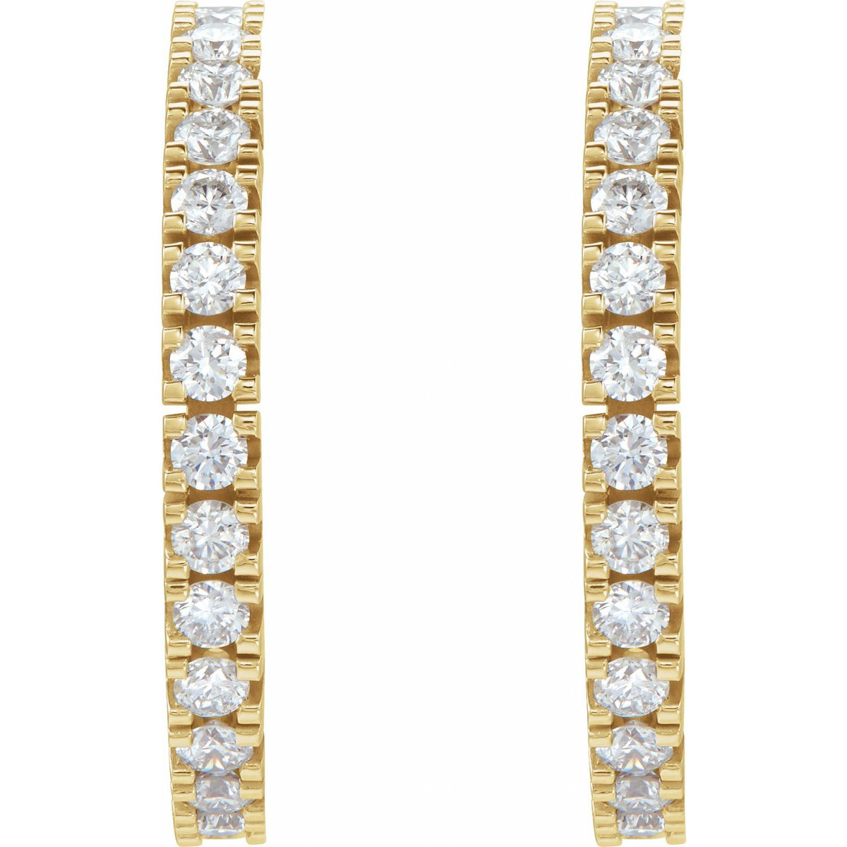 Accented Hoop Earrings · 0.5–2.2 ct — 14K Yellow Gold view 2