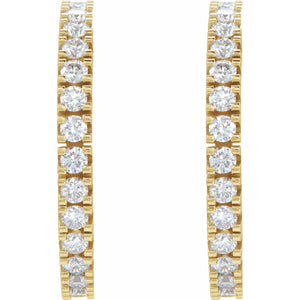 Accented Hoop Earrings · 0.5–2.2 ct — 14K Yellow Gold view 2