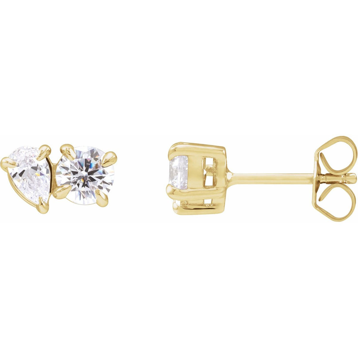 Lab-Grown Diamond Two-Stone Stud Earrings · 1.17 ct — 14K Yellow Gold