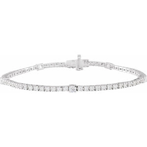 Lab-Grown Diamond Line Bracelet · 1.75 ct — 14K White Gold