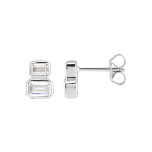 Lab-Grown Diamond Two-Stone Stud Earrings · 1 ct — 14K White Gold