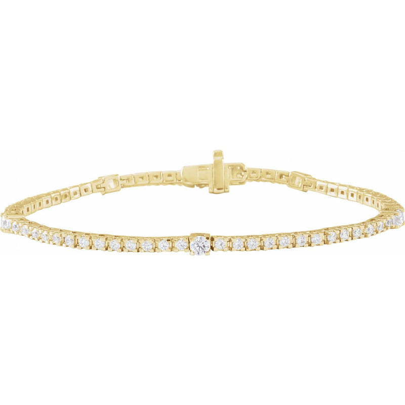 Lab-Grown Diamond Line Bracelet · 1.75 ct — 14K Yellow Gold