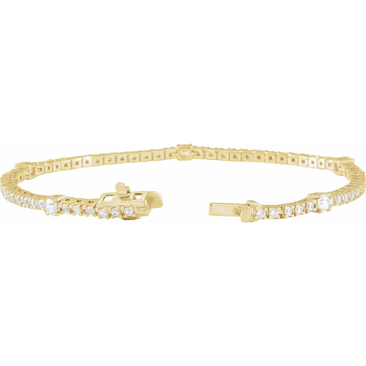 Lab-Grown Diamond Line Bracelet · 1.75 ct — 14K Yellow Gold view 2
