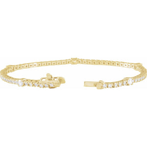 Lab-Grown Diamond Line Bracelet · 1.75 ct — 14K Yellow Gold view 2