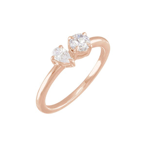Lab-Grown Diamond Two-Stone Ring · 0.63 ct — 14K Rose Gold
