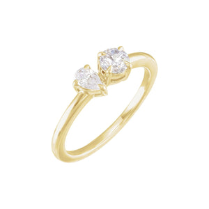 Lab-Grown Diamond Two-Stone Ring · 0.63 ct — 14K Yellow Gold