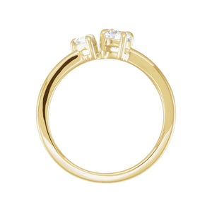 Lab-Grown Diamond Two-Stone Ring · 0.63 ct — 14K Yellow Gold view 2
