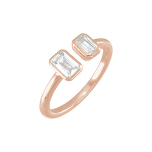 Lab-Grown Diamond Two-Stone Ring · 1 ct — 14K Rose Gold