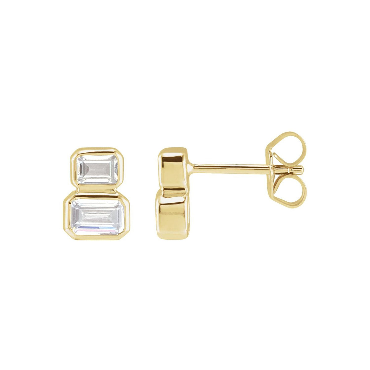 Lab-Grown Diamond Two-Stone Stud Earrings · 1 ct — 14K Yellow Gold