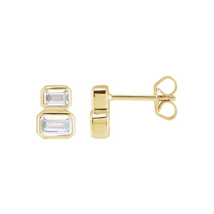 Lab-Grown Diamond Two-Stone Stud Earrings · 1 ct — 14K Yellow Gold