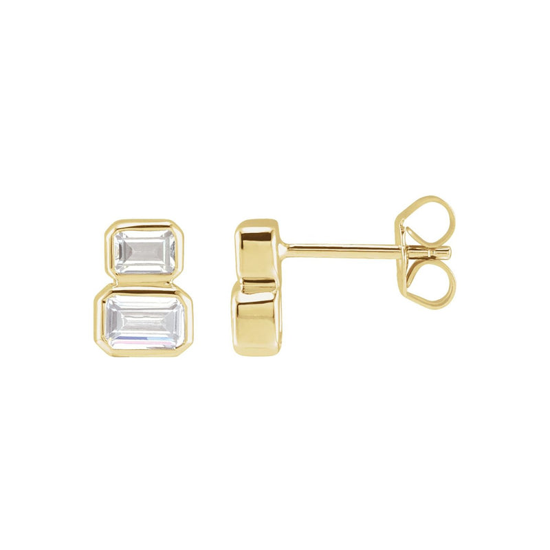 Lab-Grown Diamond Two-Stone Stud Earrings · 1 ct — 14K Yellow Gold