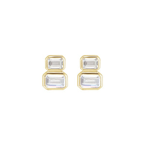 Lab-Grown Diamond Two-Stone Stud Earrings · 1 ct — 14K Yellow Gold view 2
