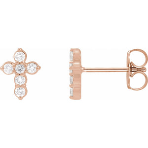 Cross Earrings · 0.17–0.75 ct — 14K Rose Gold