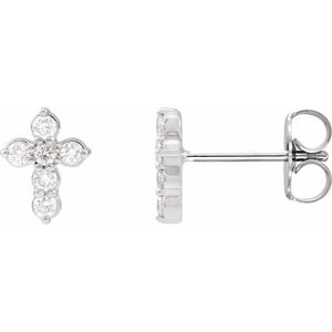 Cross Earrings · 0.17–0.75 ct — 14K White Gold