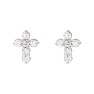 Cross Earrings · 0.17–0.75 ct — 14K White Gold view 2