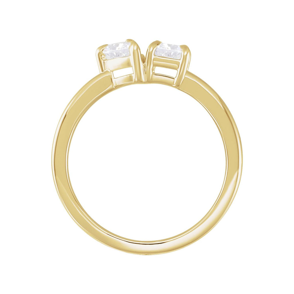 Lab-Grown Diamond Two-Stone Ring · 1 ct — 14K Yellow Gold view 2