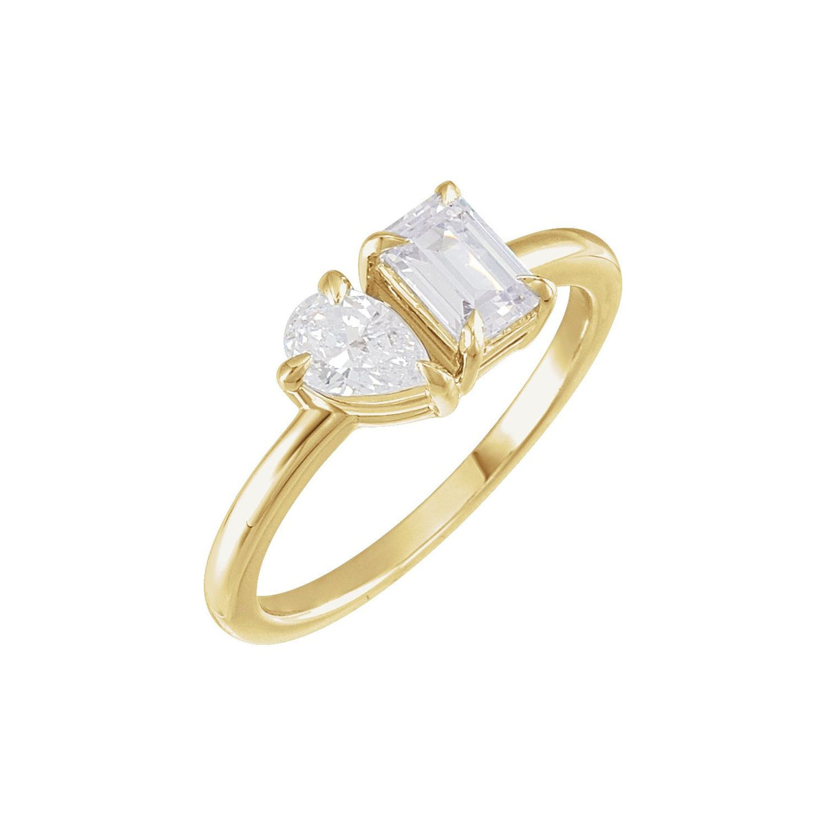 Lab-Grown Diamond Two-Stone Ring · 1 ct — 14K Yellow Gold