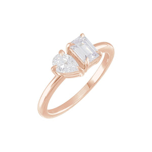 Lab-Grown Diamond Two-Stone Ring · 1 ct — 14K Rose Gold