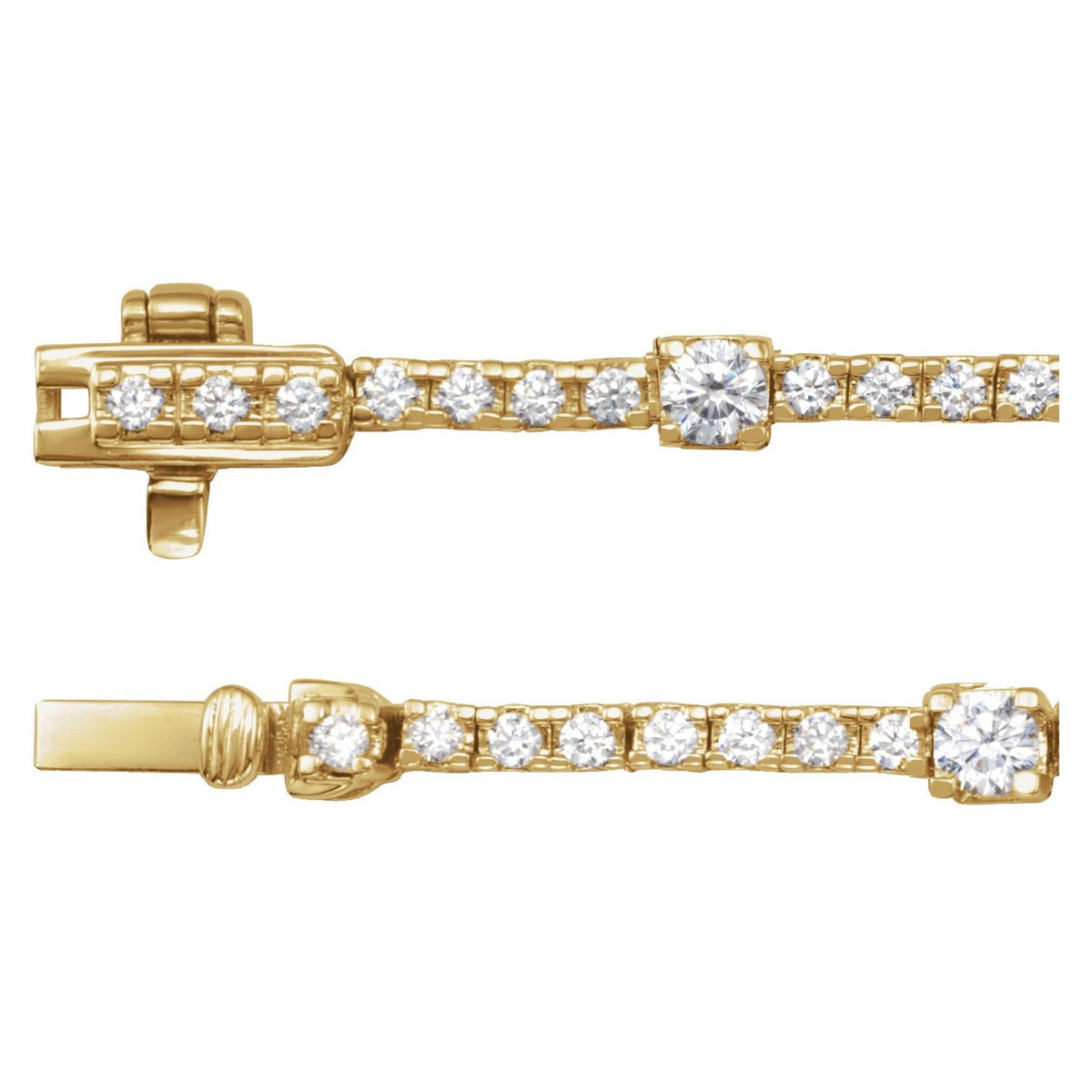 Lab-Grown Diamond Line Necklace · 7.1 ct — 14K Yellow Gold view 2