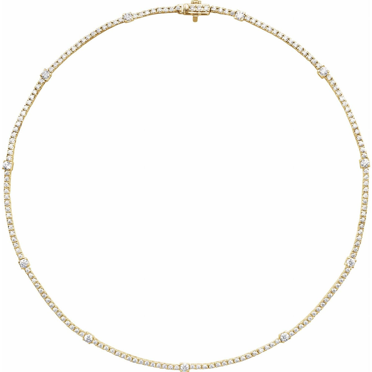 Lab-Grown Diamond Line Necklace · 7.1 ct — 14K Yellow Gold