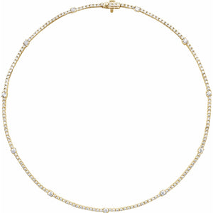 Lab-Grown Diamond Line Necklace · 7.1 ct — 14K Yellow Gold