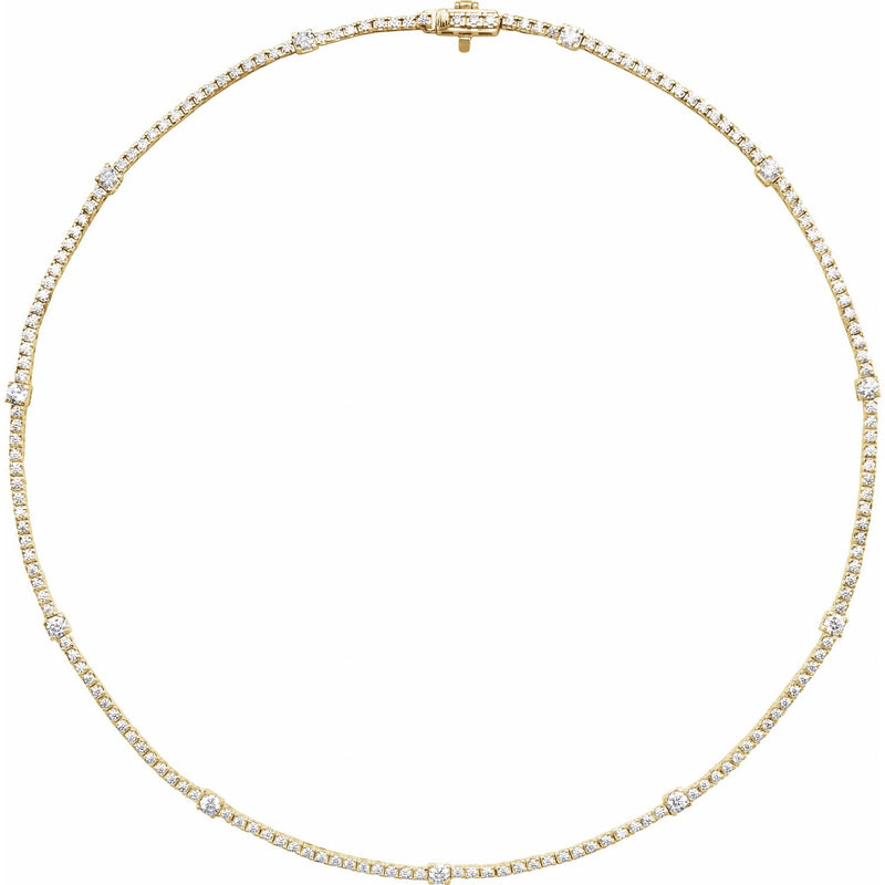 Lab-Grown Diamond Line Necklace · 7.1 ct — 14K Yellow Gold