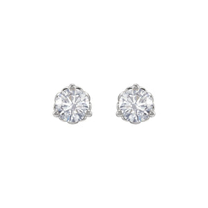 Round 3-Prong Fleur-de-lis Earrings · 0.2–0.5 ct — 14K White Gold view 2