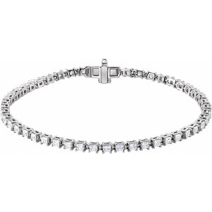 Lab-Grown Diamond Line Bracelet · 2.5 ct — 14K White Gold